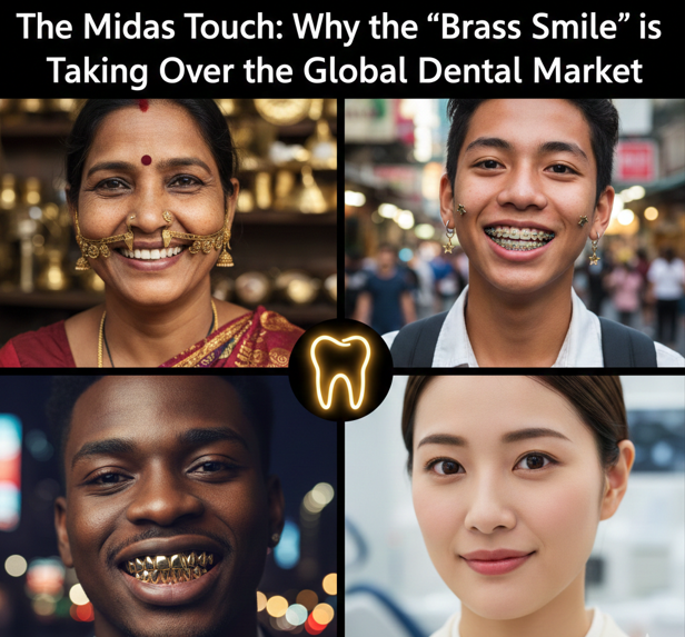 The Midas Touch: Why the “Brass Smile” is Taking Over the Global Dental Market